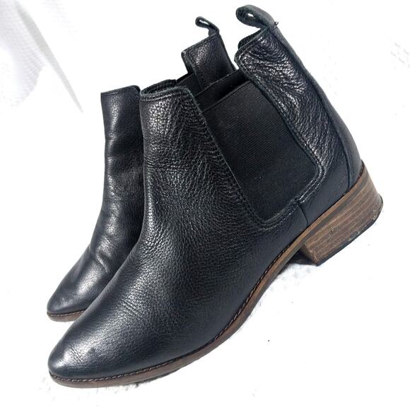 LUCKY BRAND! LUFTI BLACK GENUINE LEATHER MOD ANKLE BOOTS, BOOTIES! SZ 9.5M - Picture 1 of 10